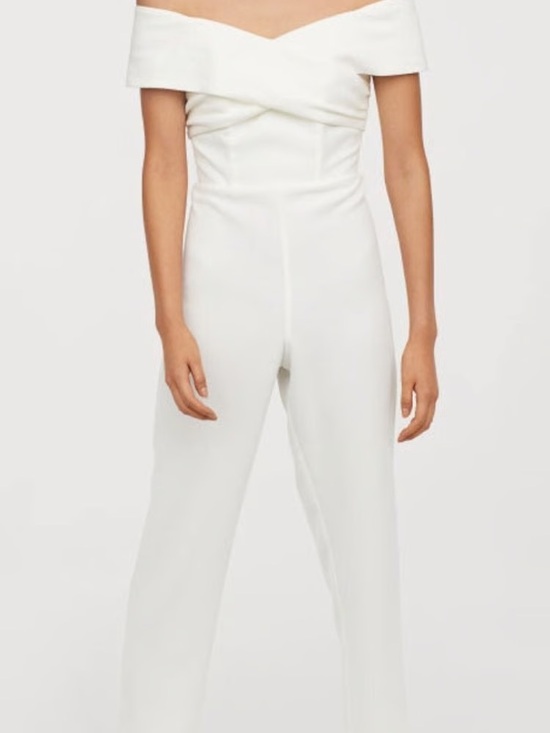 H&M Pants - Gorgeous & Elegant H&M Off-Shoulder Jumpsuit in Crisp White